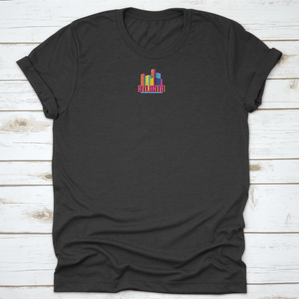 Colorful vector style t-shirt featuring the Atlanta City logo, made from 100% cotton with a classic fit.