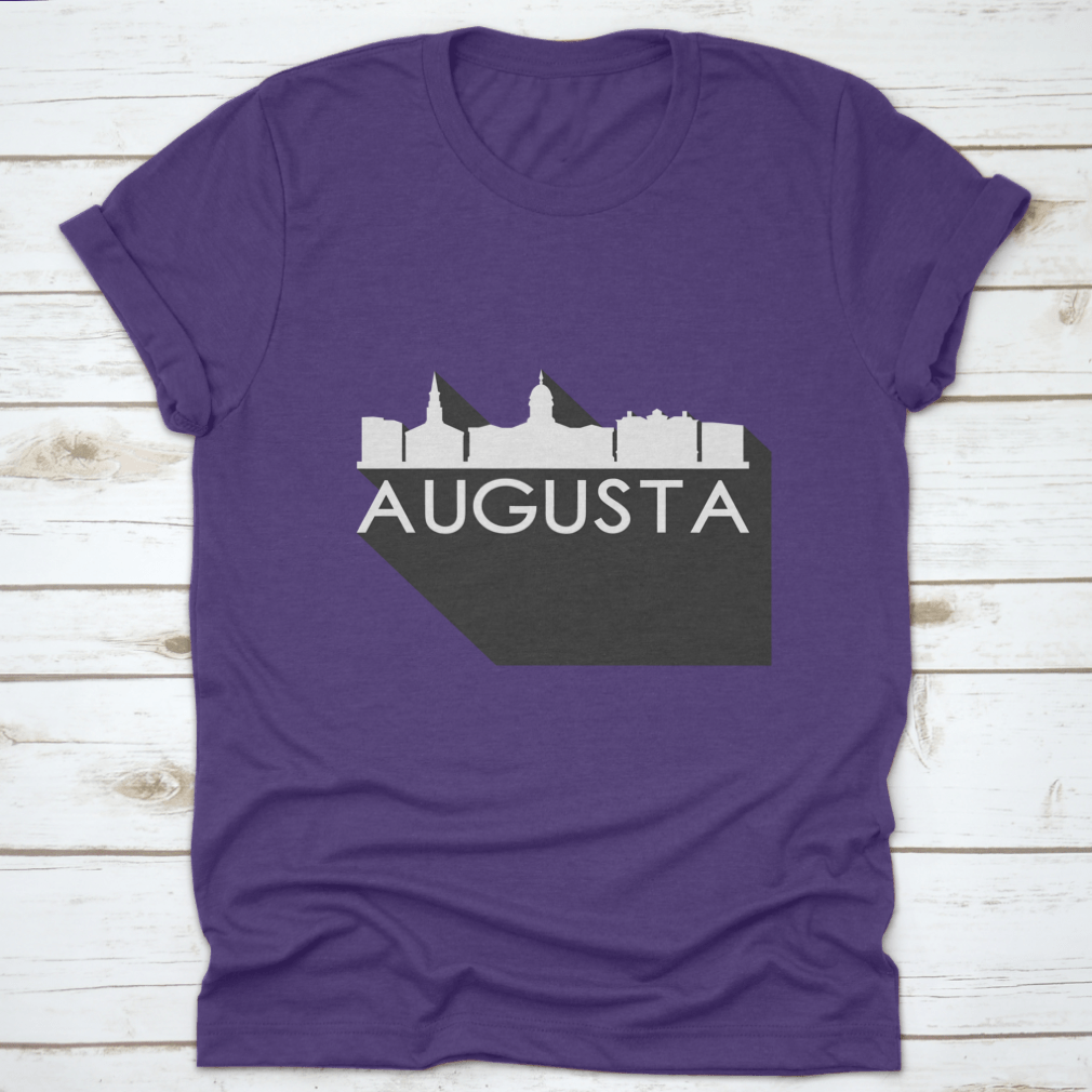 Augusta Flat Icon Skyline Silhouette Design showcasing a modern city skyline in a stylish vector art format.