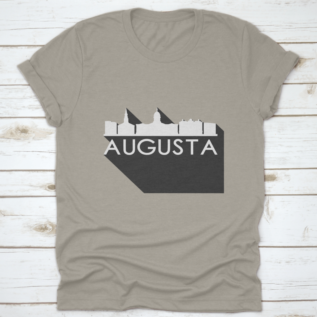 Augusta Flat Icon Skyline Silhouette Design showcasing a modern city skyline in a stylish vector art format.