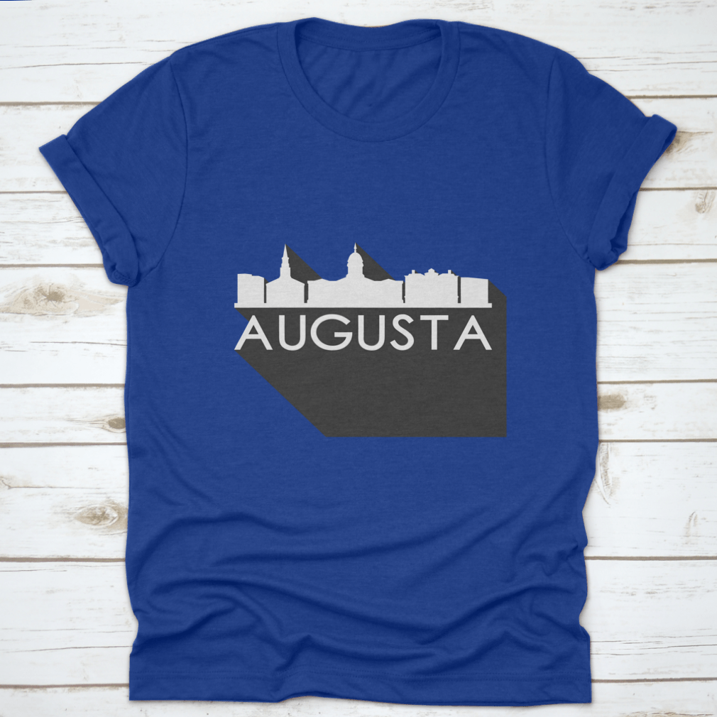Augusta Flat Icon Skyline Silhouette Design showcasing a modern city skyline in a stylish vector art format.