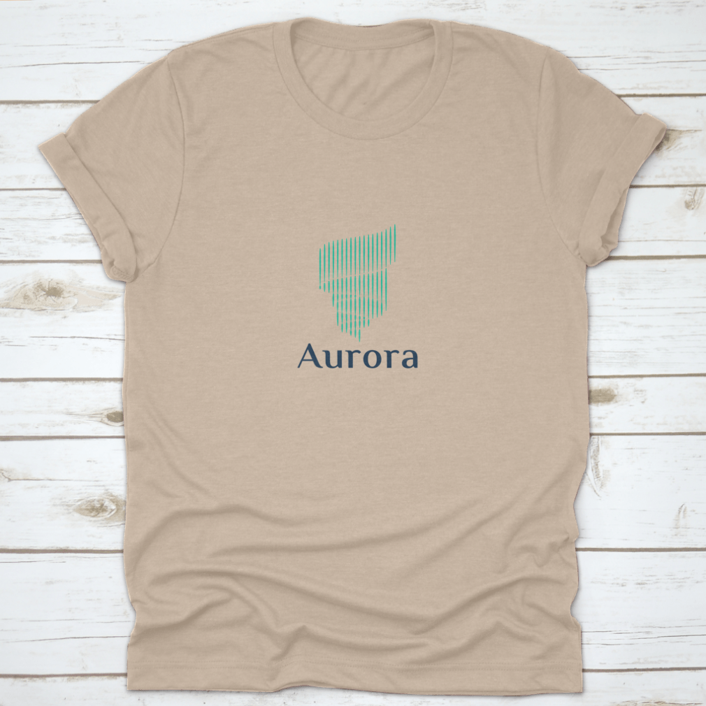 Aurora Travel Destination Graphic Art Shirt featuring a vibrant travel-themed design on a comfortable cotton fabric.
