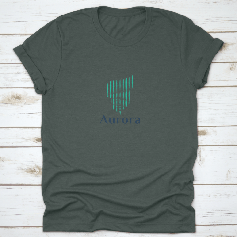 Aurora Travel Destination Graphic Art Shirt featuring a vibrant travel-themed design on a comfortable cotton fabric.