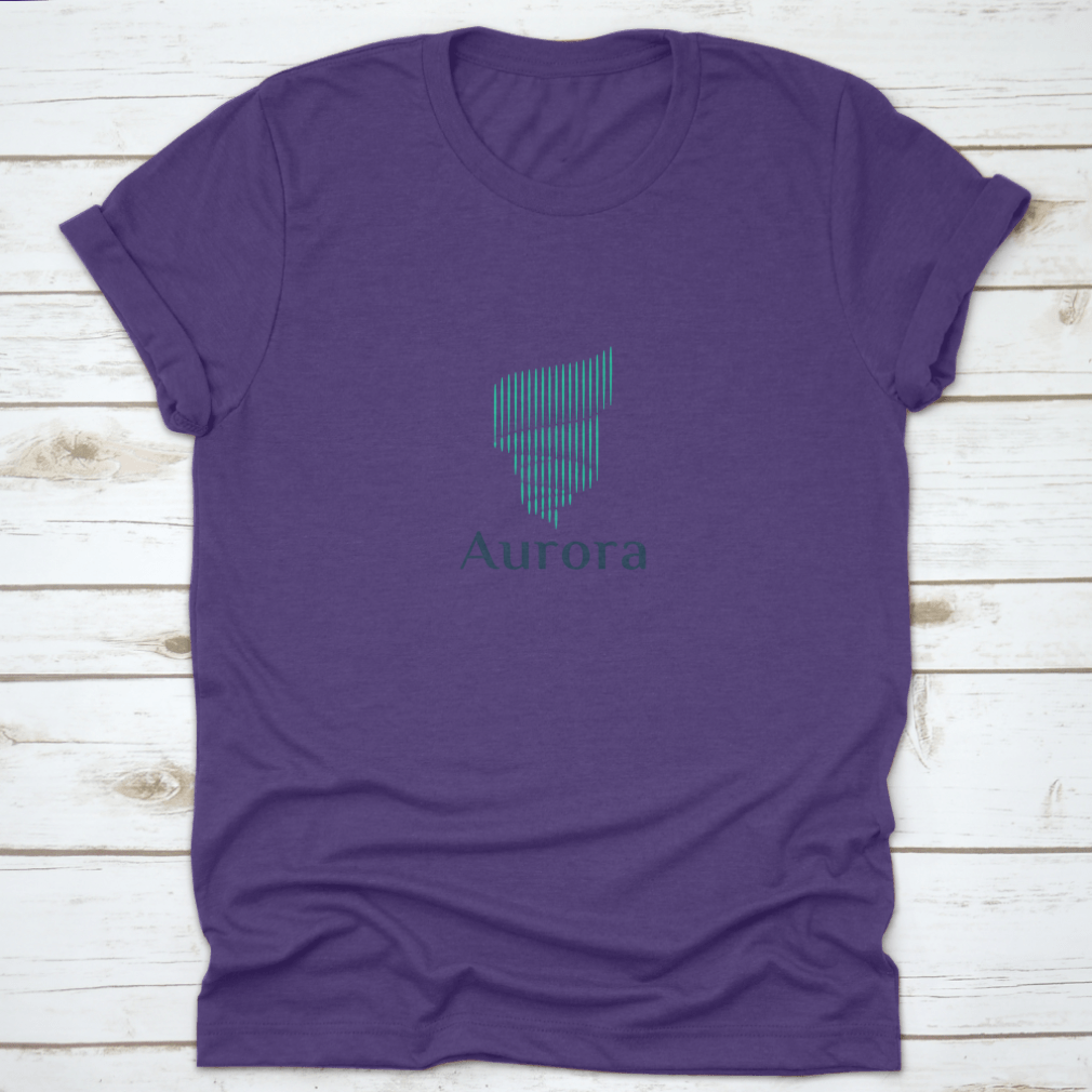 Aurora Travel Destination Graphic Art Shirt featuring a vibrant travel-themed design on a comfortable cotton fabric.