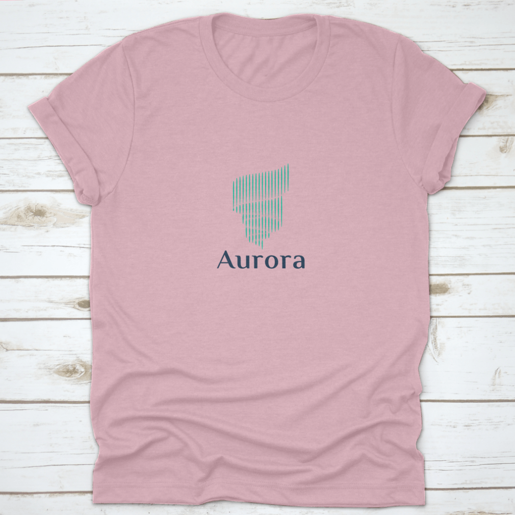 Aurora Travel Destination Graphic Art Shirt featuring a vibrant travel-themed design on a comfortable cotton fabric.