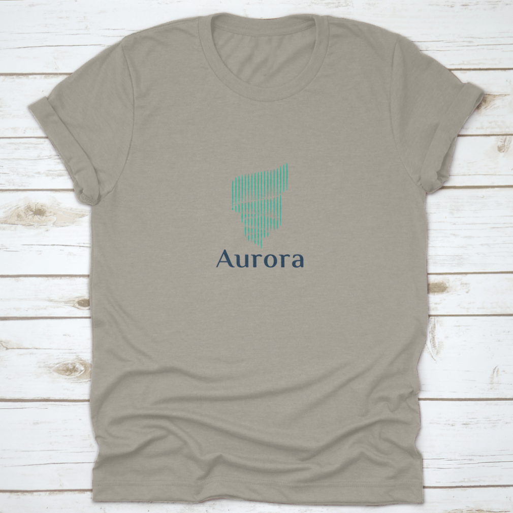 Aurora Travel Destination Graphic Art Shirt featuring a vibrant travel-themed design on a comfortable cotton fabric.