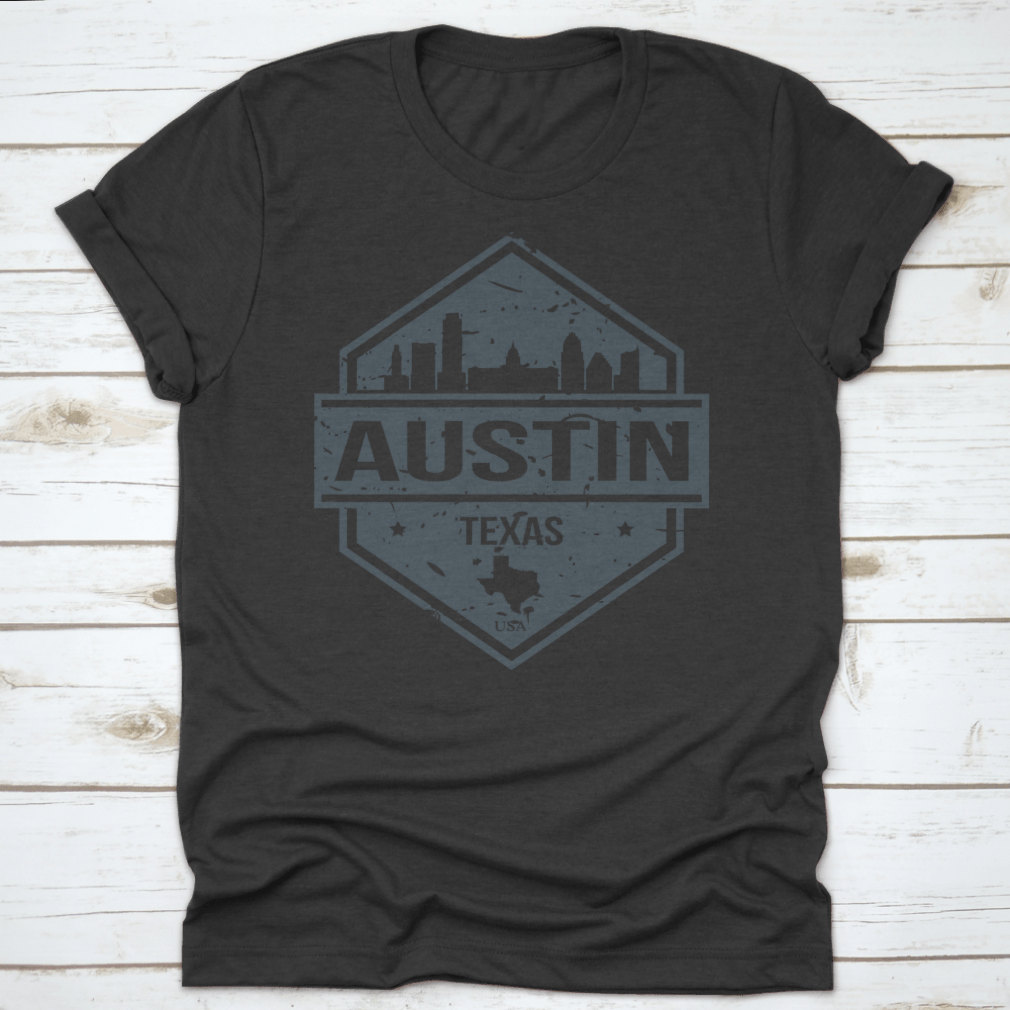 Austin Texas USA Travel Stamp Icon Skyline design featuring iconic city landmarks in a stylish seal vector format.
