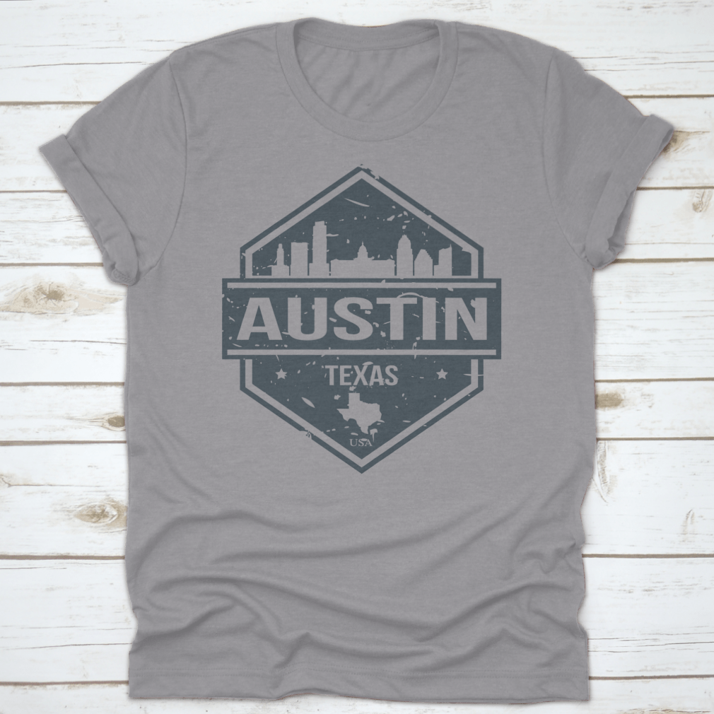 Austin Texas USA Travel Stamp Icon Skyline design featuring iconic city landmarks in a stylish seal vector format.
