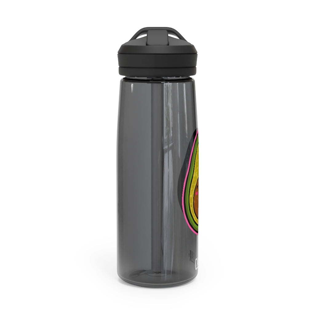 Avocado CamelBak Eddy® Water Bottle in 20oz and 25oz sizes, showcasing its durable design and spill-proof biting valve.