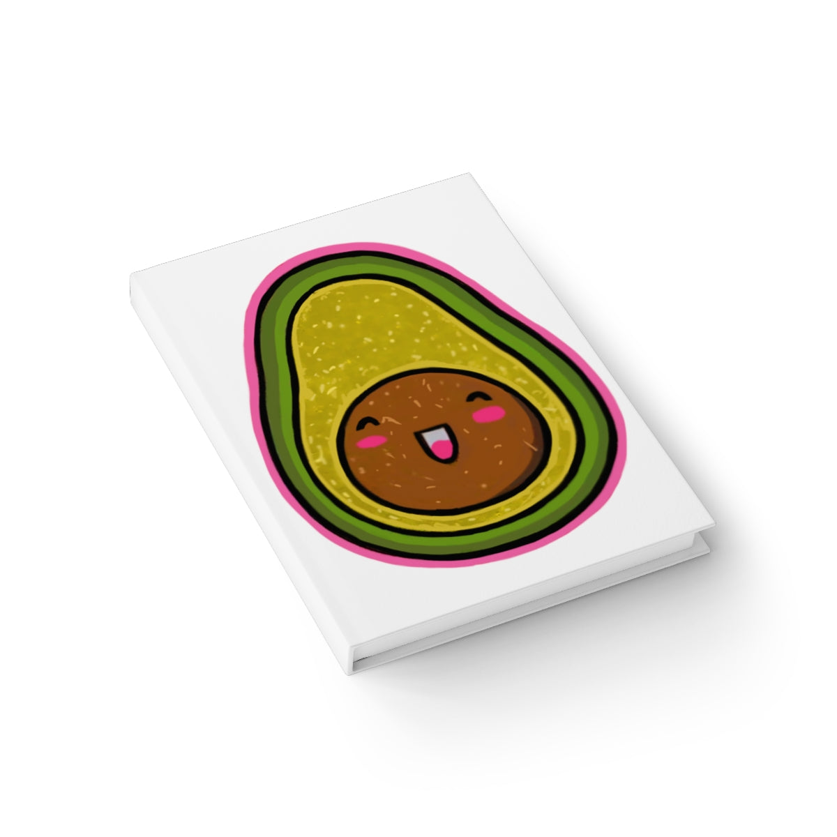 Avocado Journal - Blank with hardcover and vibrant wraparound print, showcasing its blank pages for creativity.