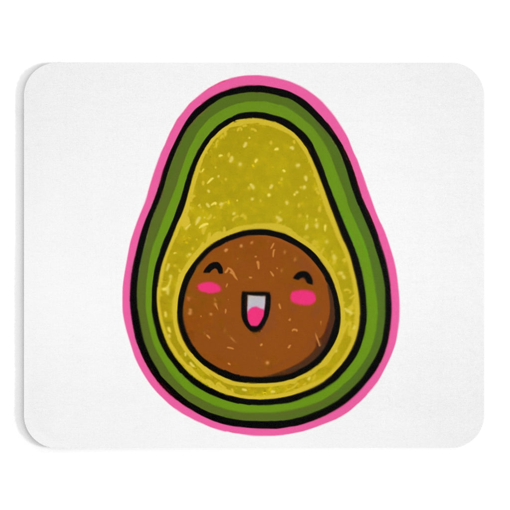 Avocado Mouse Pad featuring a vibrant avocado design on a smooth neoprene surface, ideal for enhancing desk aesthetics.