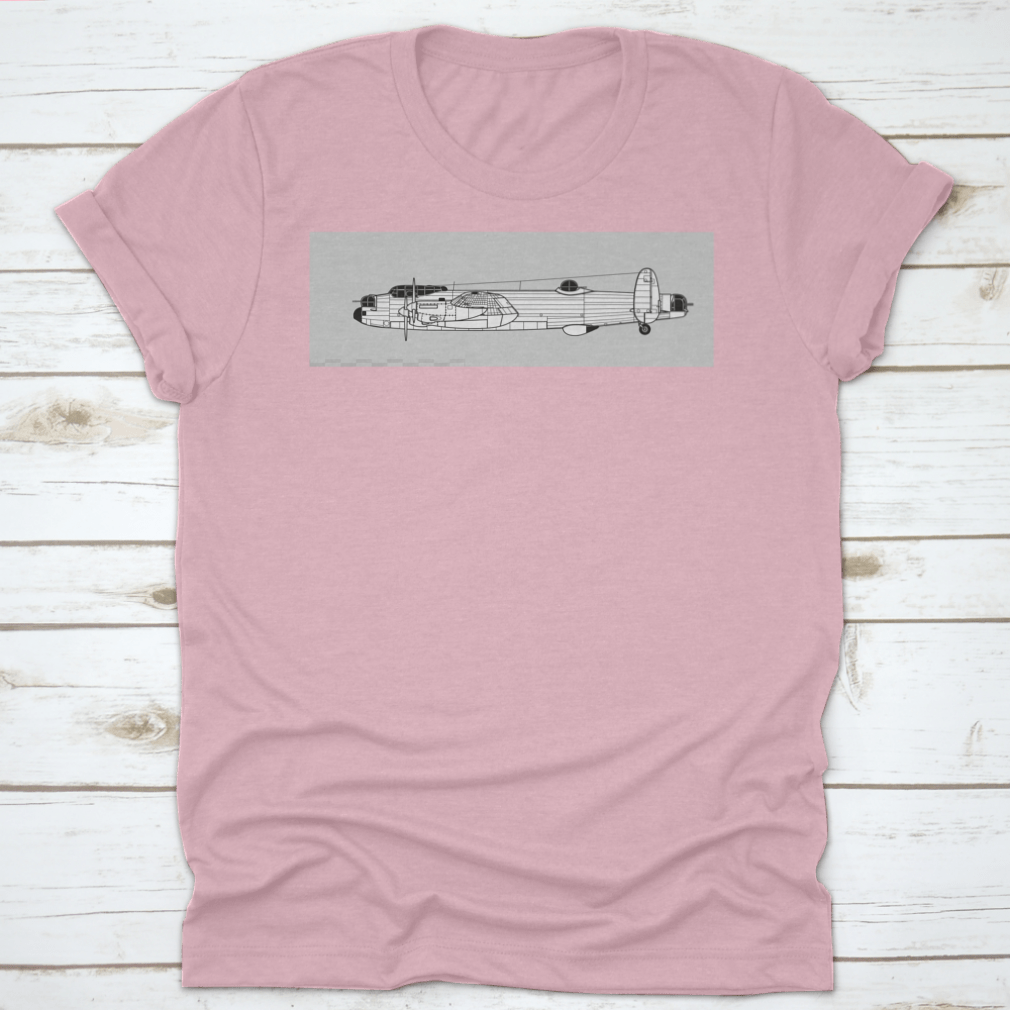 Vector drawing of the Avro Lancaster WW2 heavy bomber in side view, showcasing its iconic design and features.