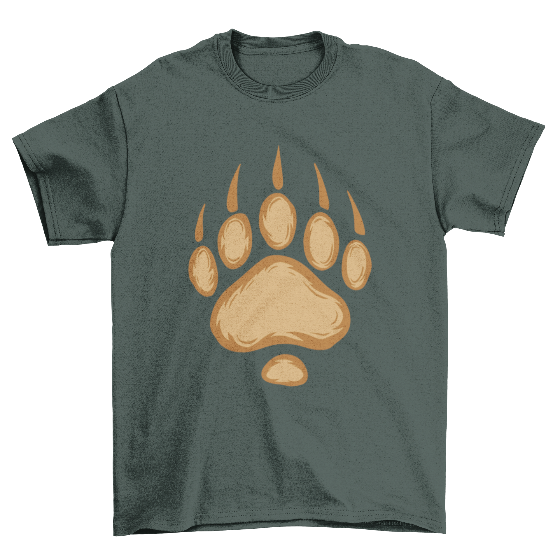 A stylish t-shirt featuring a unique bear paw print design, perfect for animal lovers.