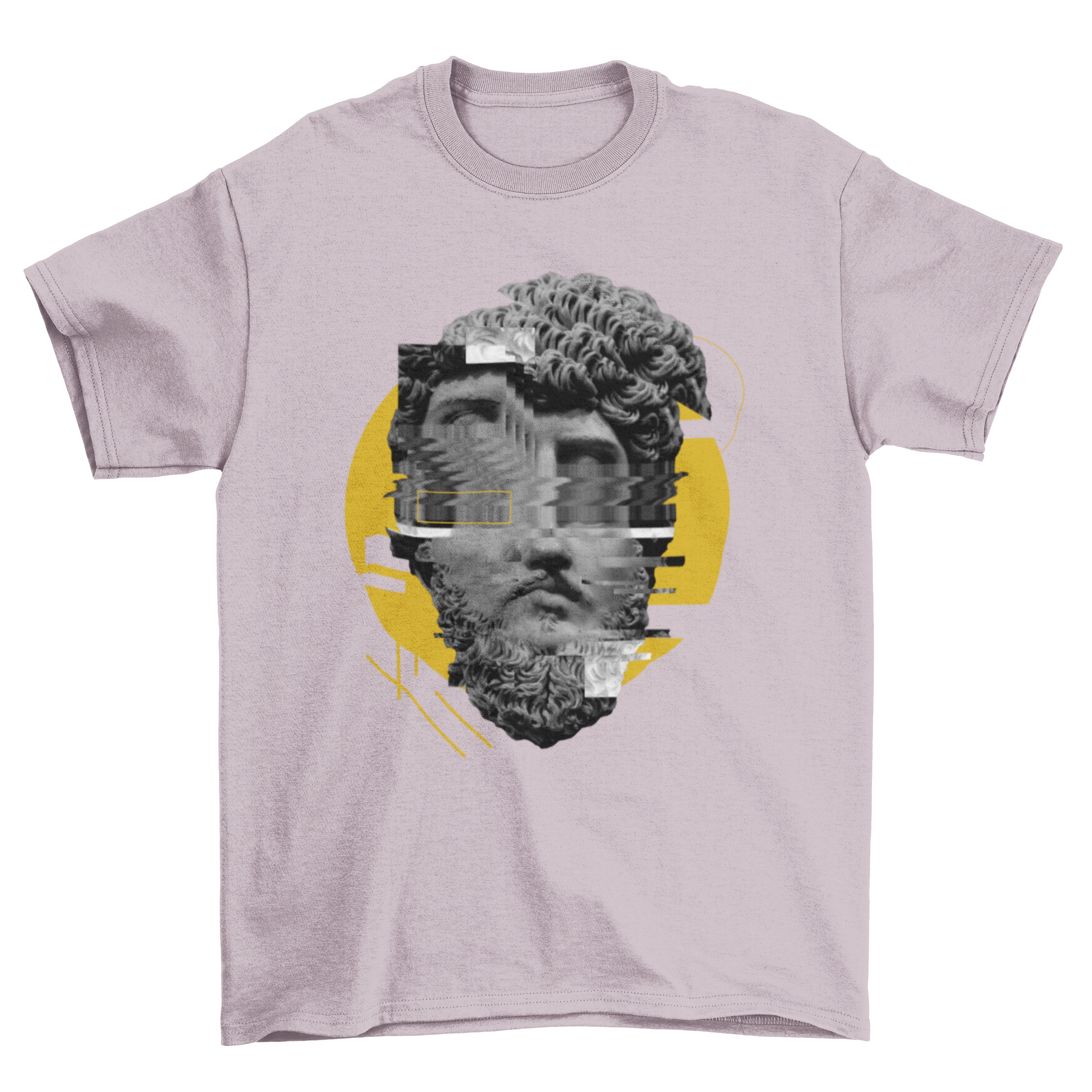 Awesome Fashion Head Sculpture T-shirt featuring a glitch vaporwave style head sculpture design.