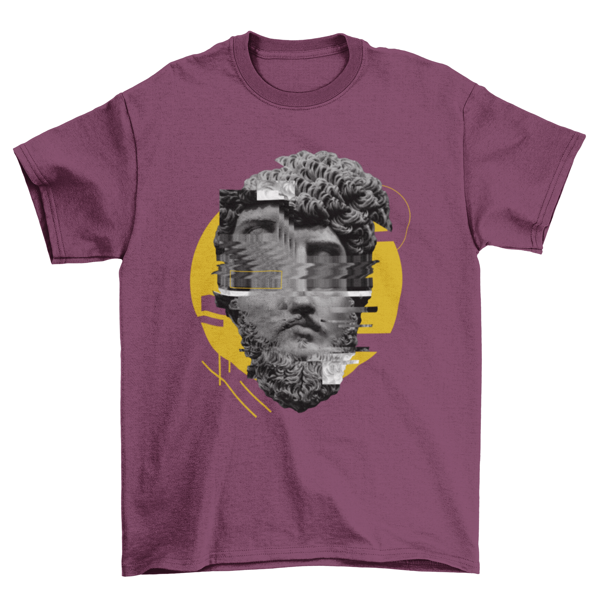 Awesome Fashion Head Sculpture T-shirt featuring a glitch vaporwave style head sculpture design.
