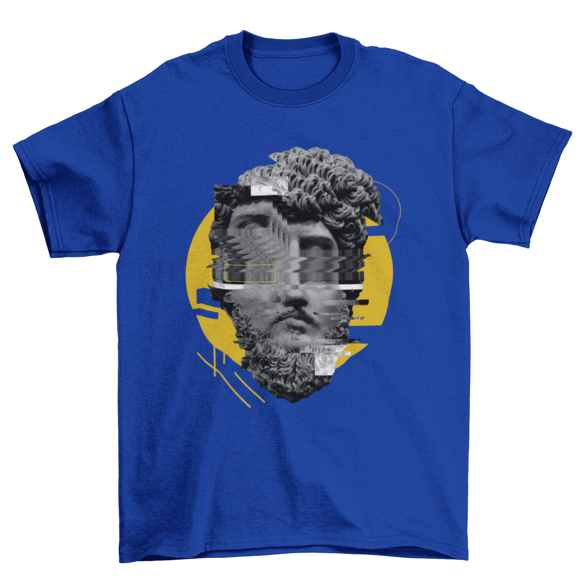 Awesome Fashion Head Sculpture T-shirt featuring a glitch vaporwave style head sculpture design.