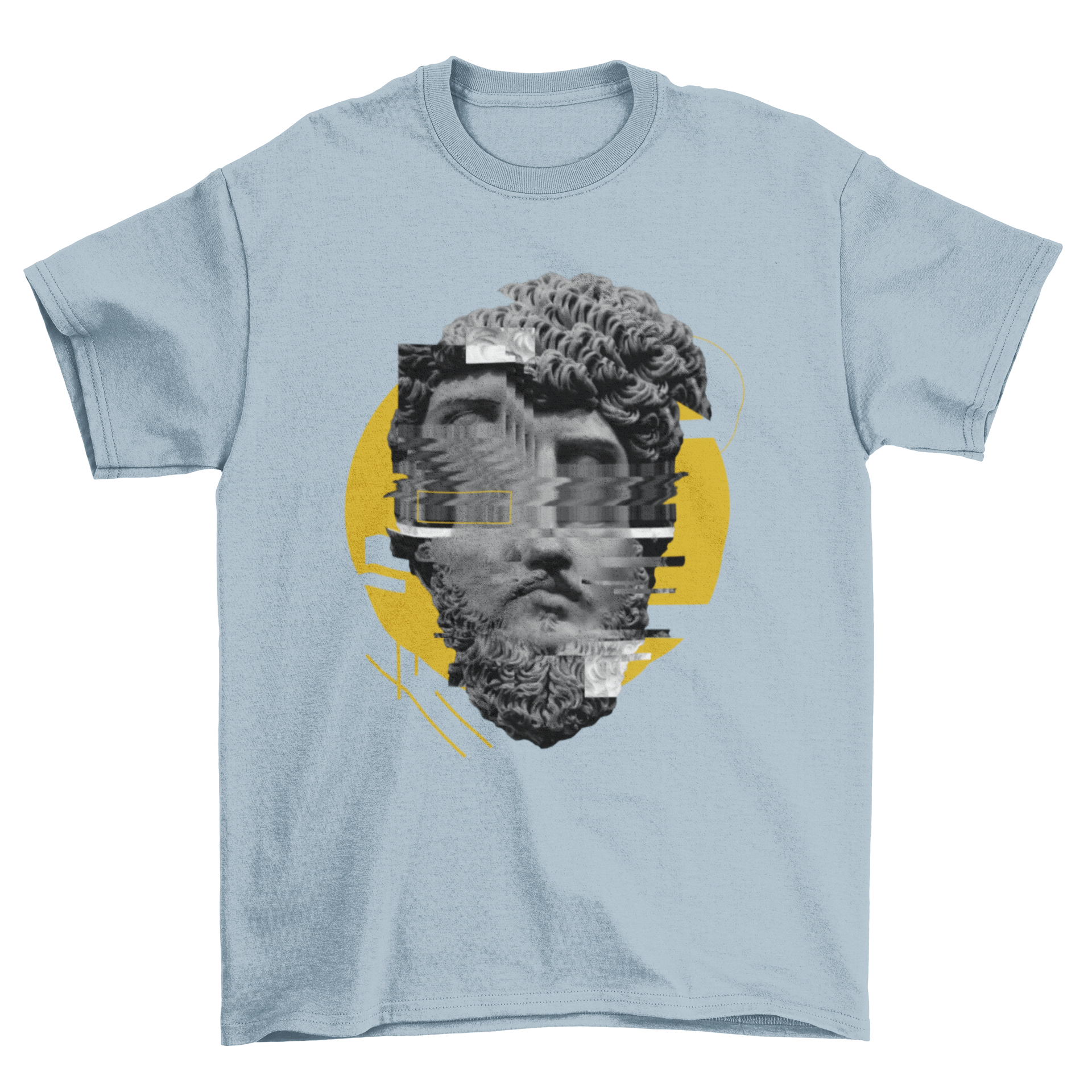 Awesome Fashion Head Sculpture T-shirt featuring a glitch vaporwave style head sculpture design.