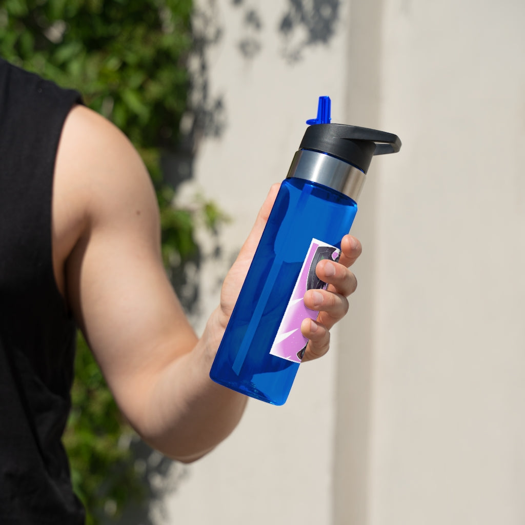 Axe Kensington Tritan™ Sport Bottle, 20oz, featuring a screw-on lid, straw, and carabiner hook, made from durable BPA-free Tritan plastic.