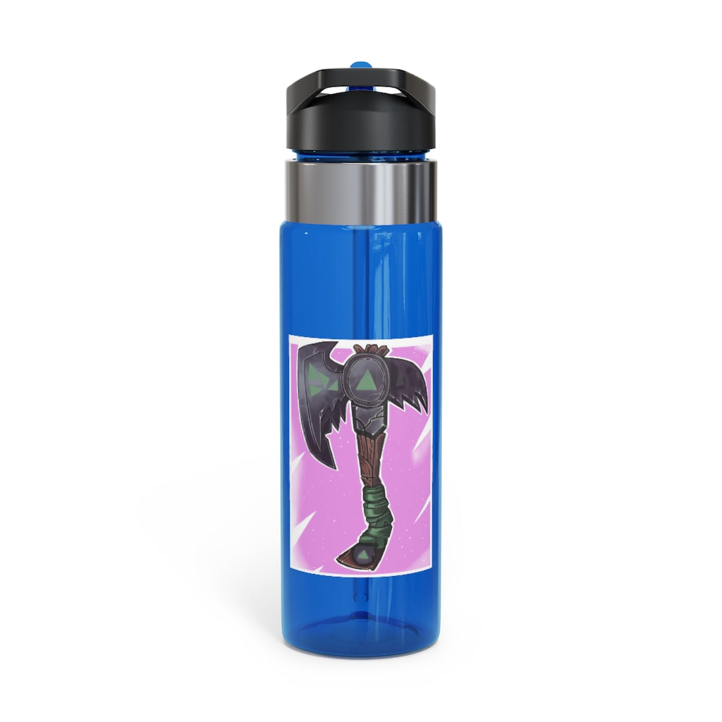 Axe Kensington Tritan™ Sport Bottle, 20oz, featuring a screw-on lid, straw, and carabiner hook, made from durable BPA-free Tritan plastic.