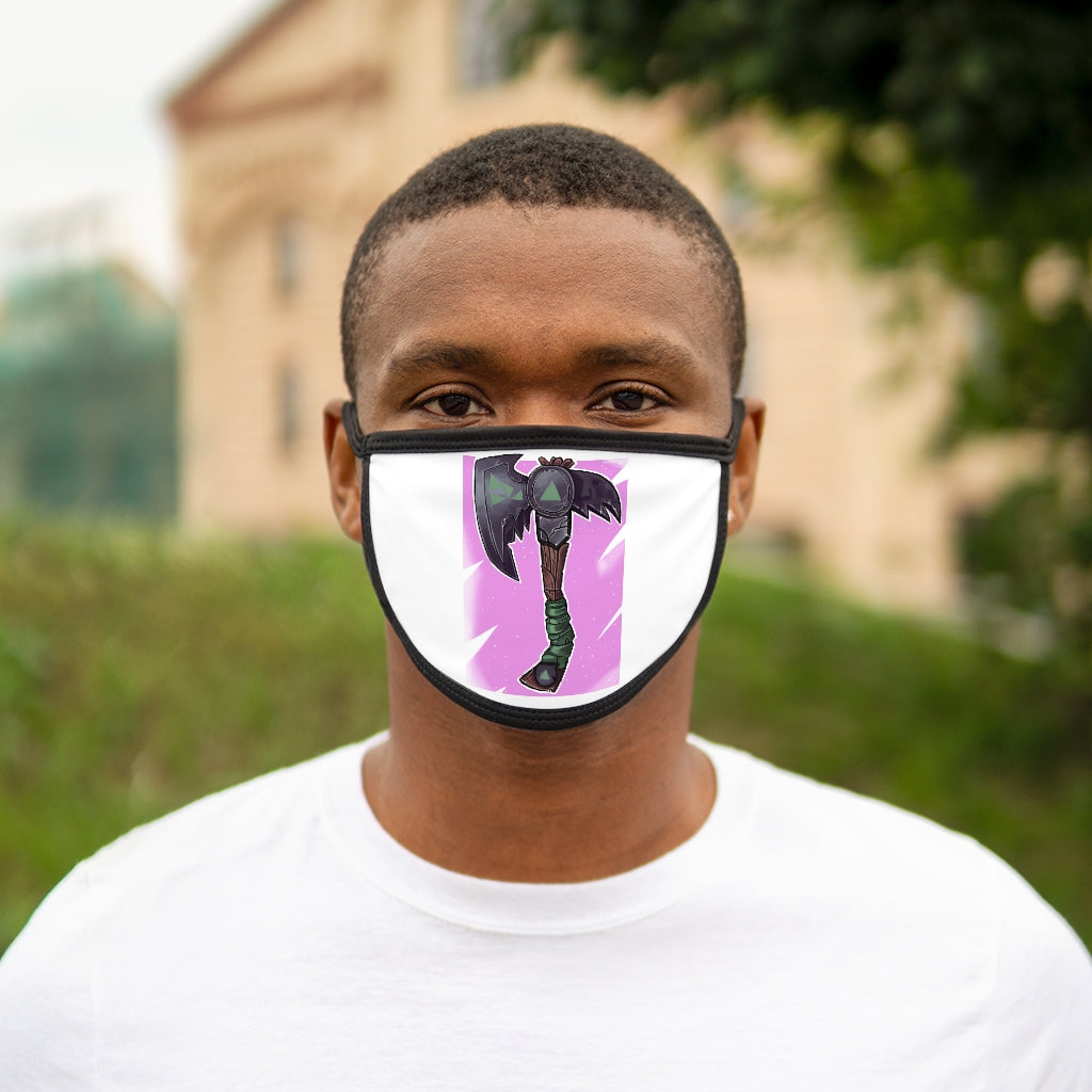Axe Mixed-Fabric Face Mask featuring a black outer edge and earloops, made with polyester and cotton for comfort and style.