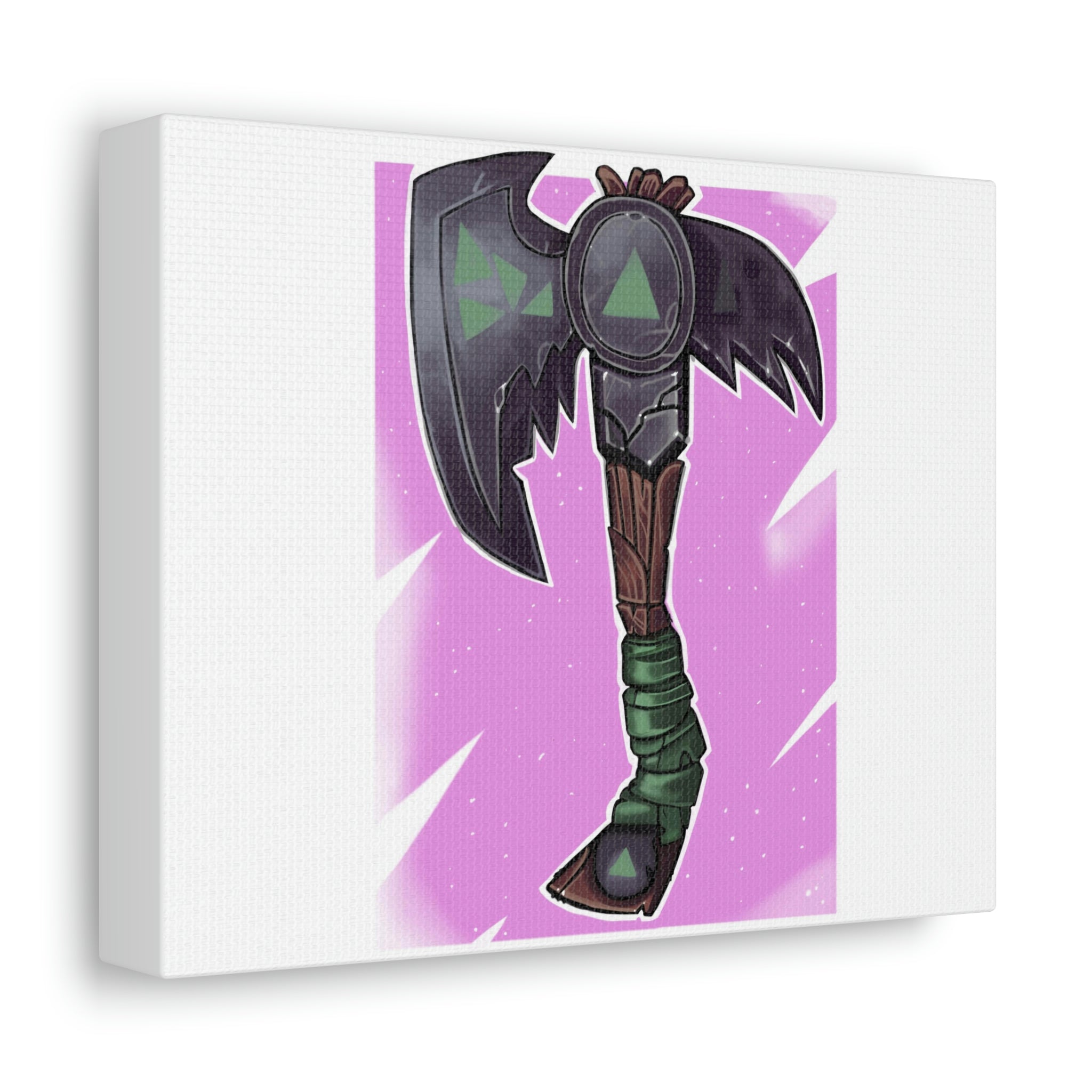 Axe Stretched Canvas featuring vibrant artwork stretched over a sturdy wooden frame, ideal for indoor decoration.