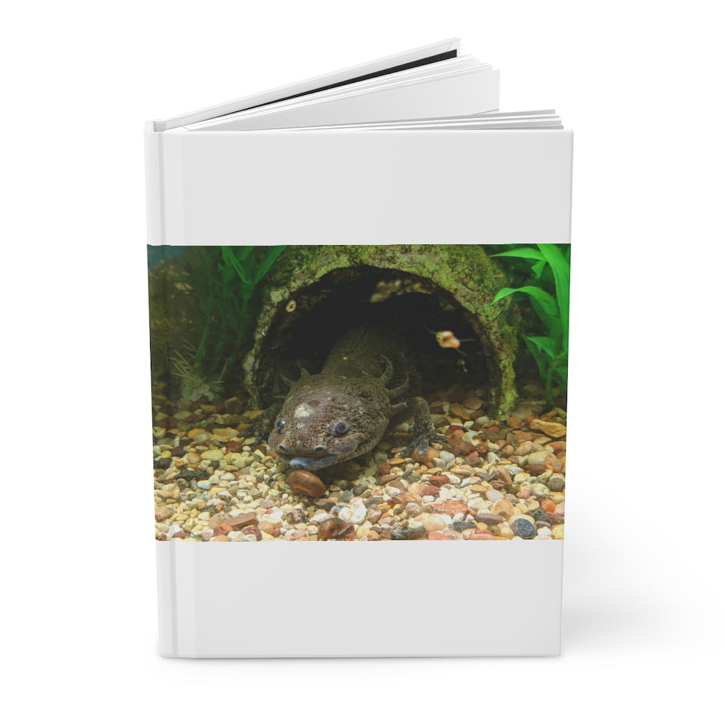 Axolotl Hardcover Journal Matte with customizable covers and lined pages, showcasing a stylish matte finish.