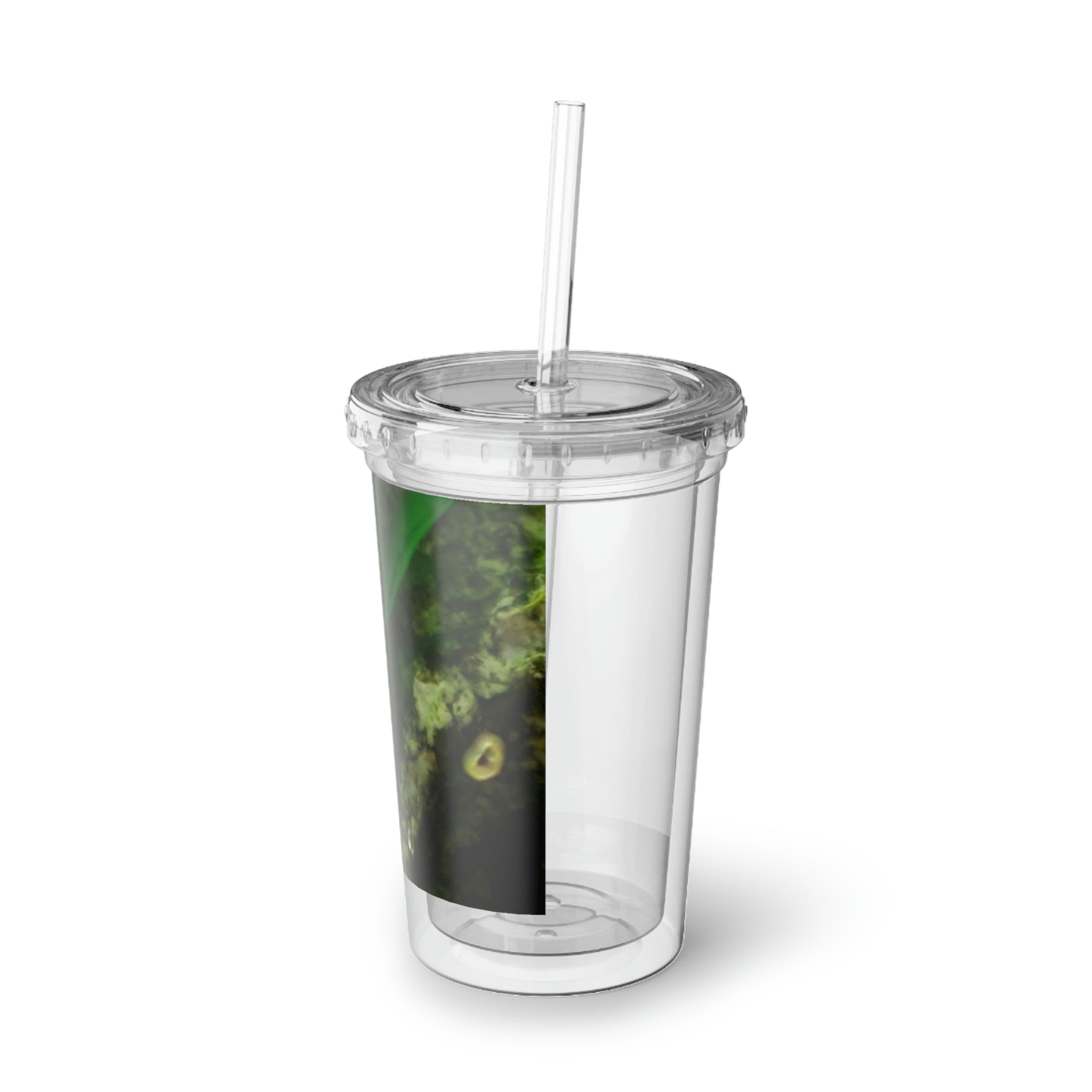 Axoltl Suave Acrylic Cup with vibrant artwork, double-wall insulation, and BPA-free lid and straw.