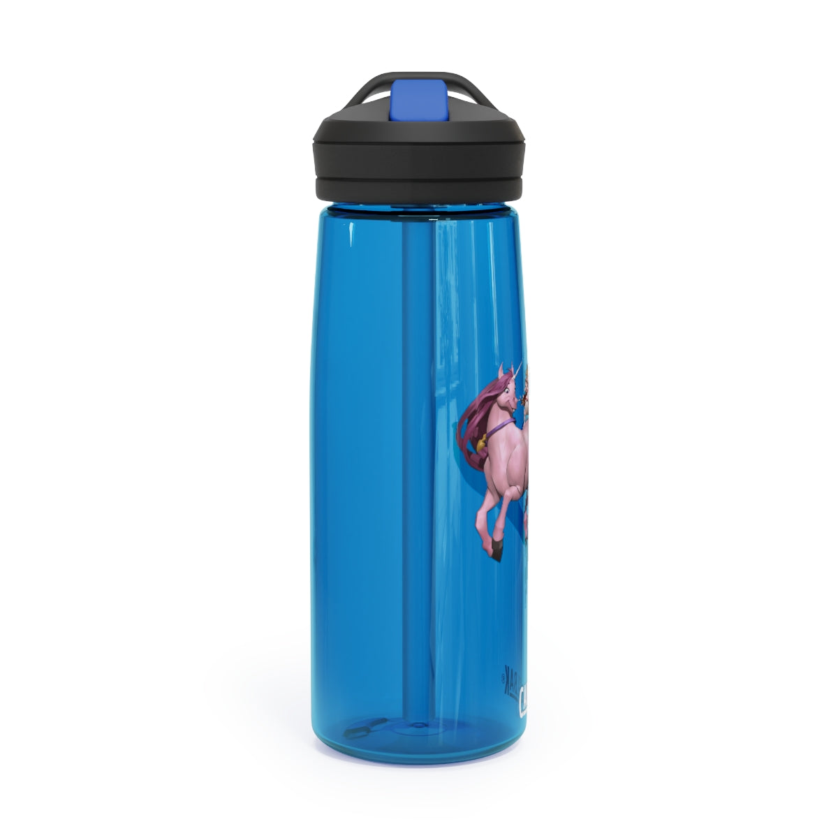 Baby Cupid and Horse CamelBak Eddy® Water Bottle in 20oz and 25oz sizes, featuring a fun design and spill-proof valve.