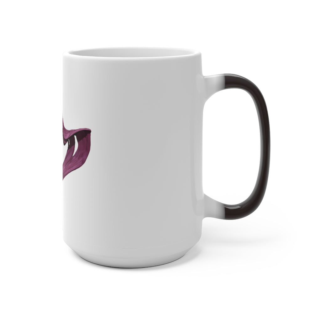 A whimsical Baby Cupid and Horse color changing mug showcasing vibrant colors, perfect for warm beverages.