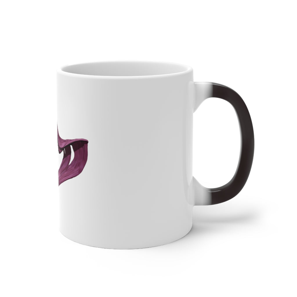 A whimsical Baby Cupid and Horse color changing mug showcasing vibrant colors, perfect for warm beverages.