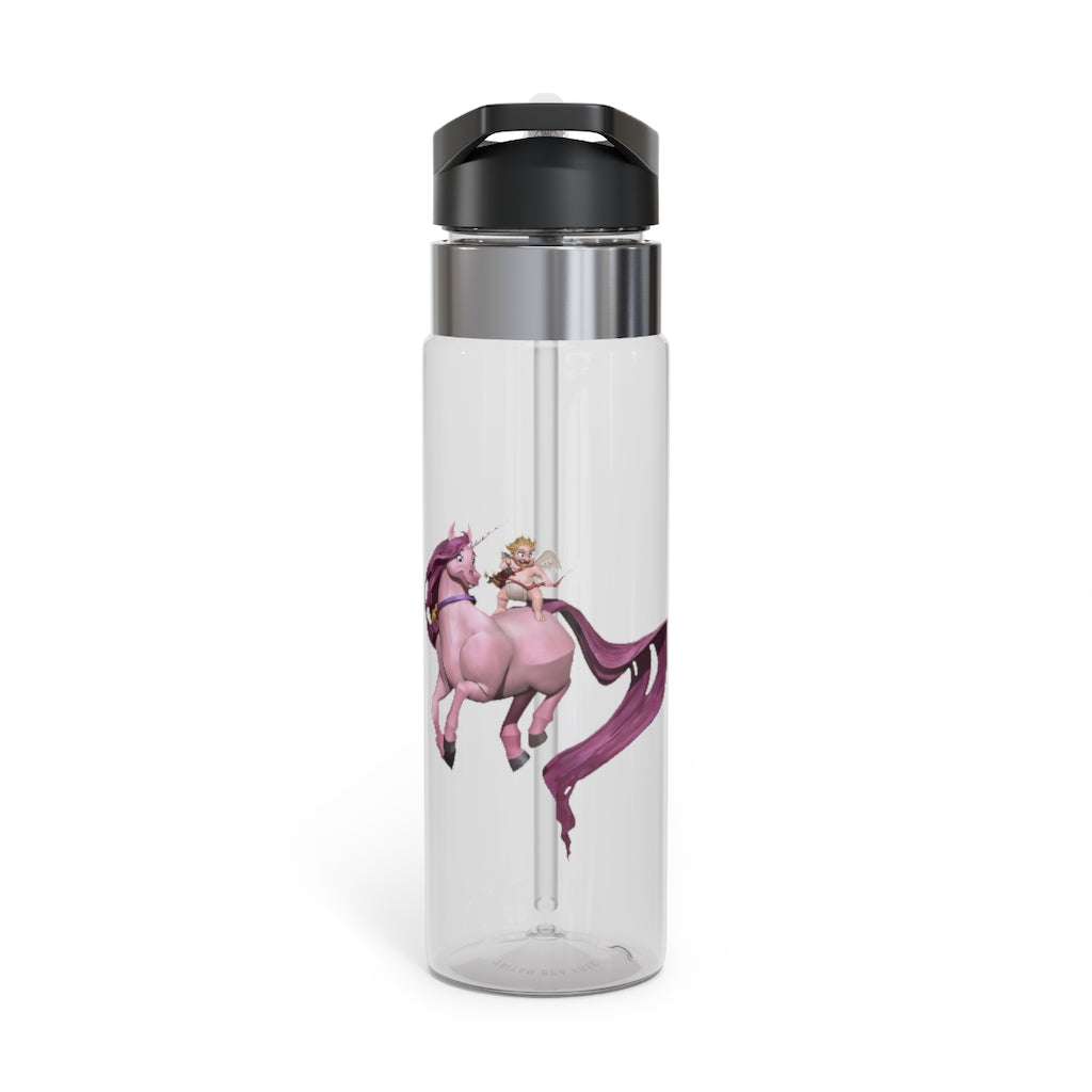 Baby Cupid and Horse Kensington Tritan™ Sport Bottle, 20oz, featuring a durable design with a carabiner hook and spill-resistant lid.