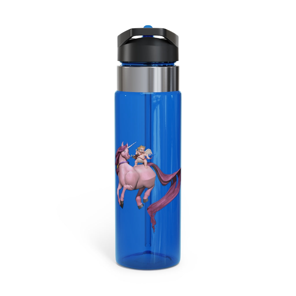 Baby Cupid and Horse Kensington Tritan™ Sport Bottle, 20oz, featuring a durable design with a carabiner hook and spill-resistant lid.