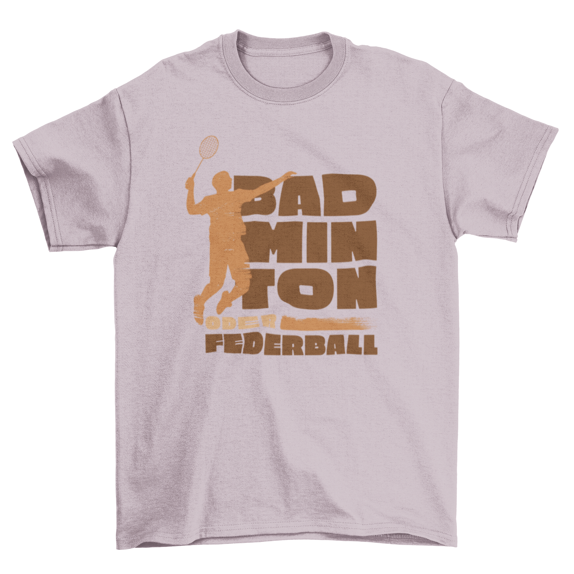 A stylish t-shirt featuring a silhouette of a badminton player with a racket and the quote 'Badminton or shuttlecock'.