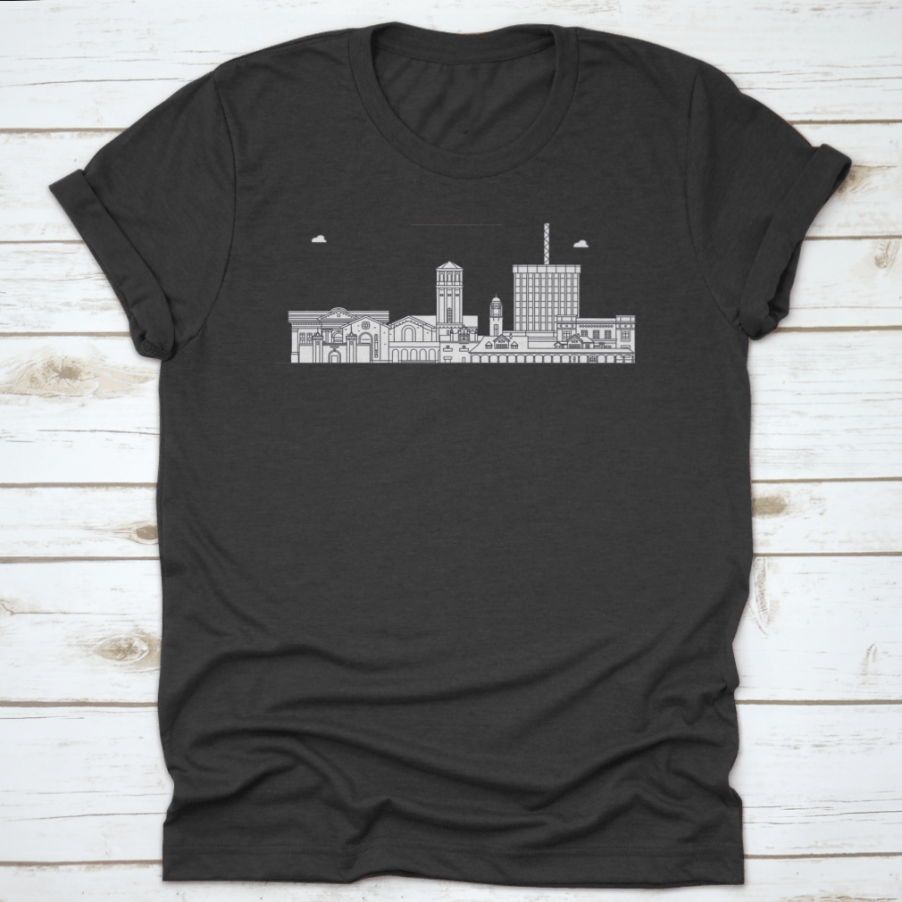 Stylish travel skyline vector design of Bakersfield, United States, showcasing its iconic city outline.