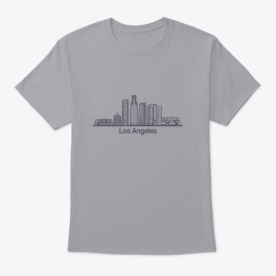 A stylish flat line graphic shirt featuring the iconic Los Angeles cityscape, made from 100% cotton for comfort.