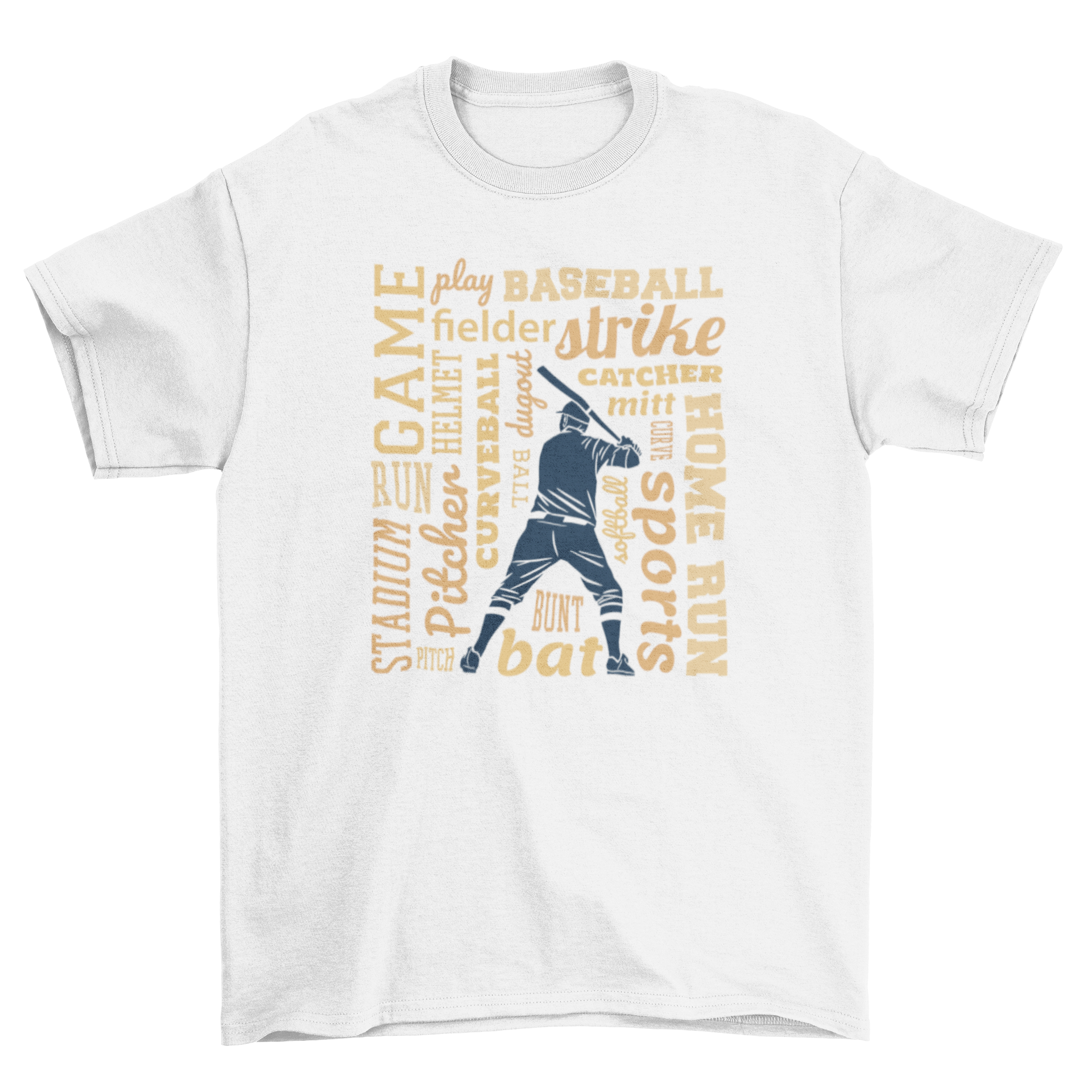 A stylish t-shirt featuring a dynamic baseball player graphic with motivational quotes related to baseball.