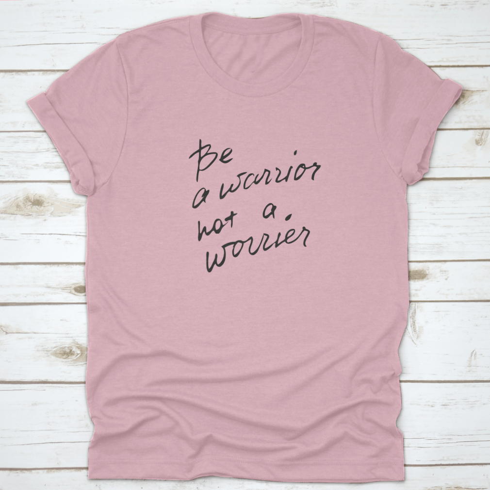 Pink t-shirt with motivational text.