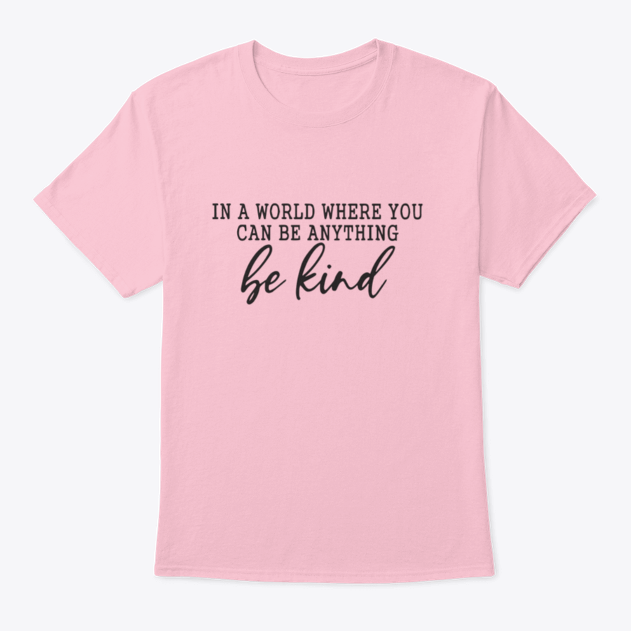 Be Kind Calligraphic Design T-Shirt displayed on a mannequin, showcasing its stylish design and comfortable fit.