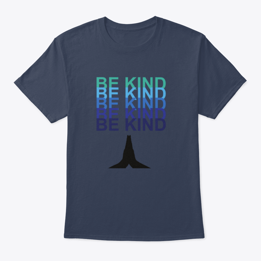 Be Kind T-shirt featuring a unique praying hands design, made from soft cotton fabric, available in various colors.
