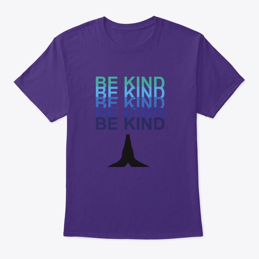 Be Kind T-shirt featuring a unique praying hands design, made from soft cotton fabric, available in various colors.