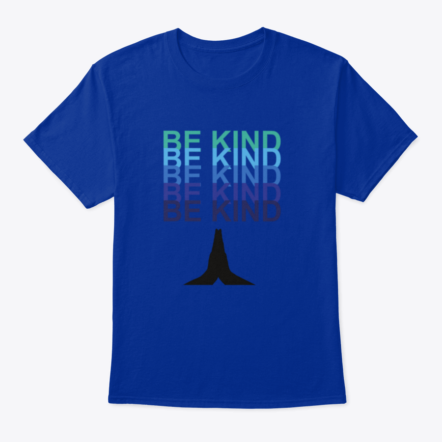 Be Kind T-shirt featuring a unique praying hands design, made from soft cotton fabric, available in various colors.