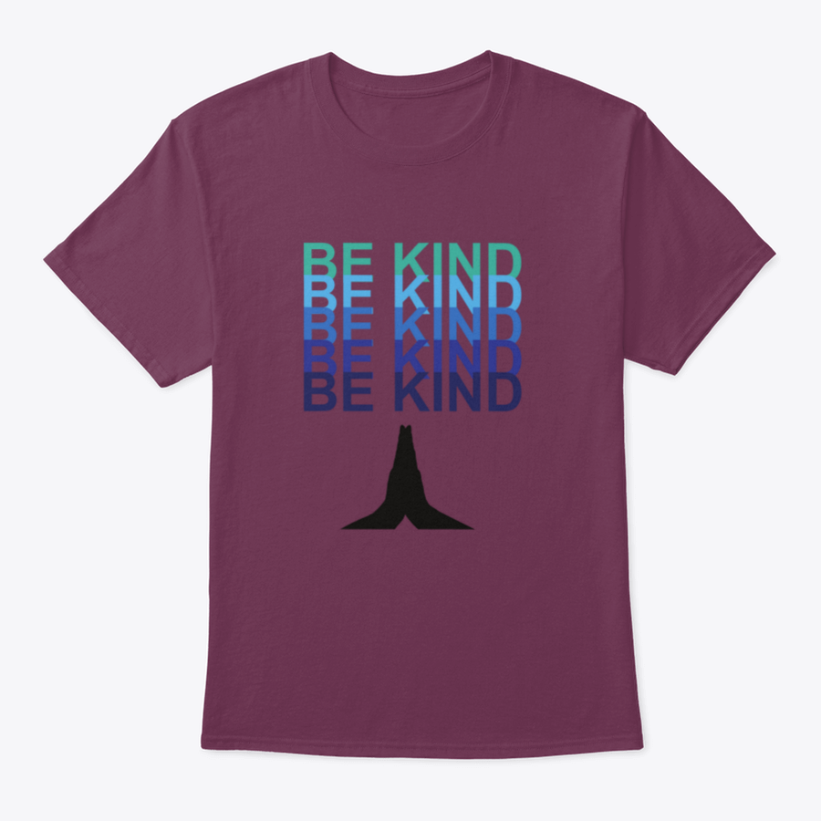 Be Kind T-shirt featuring a unique praying hands design, made from soft cotton fabric, available in various colors.