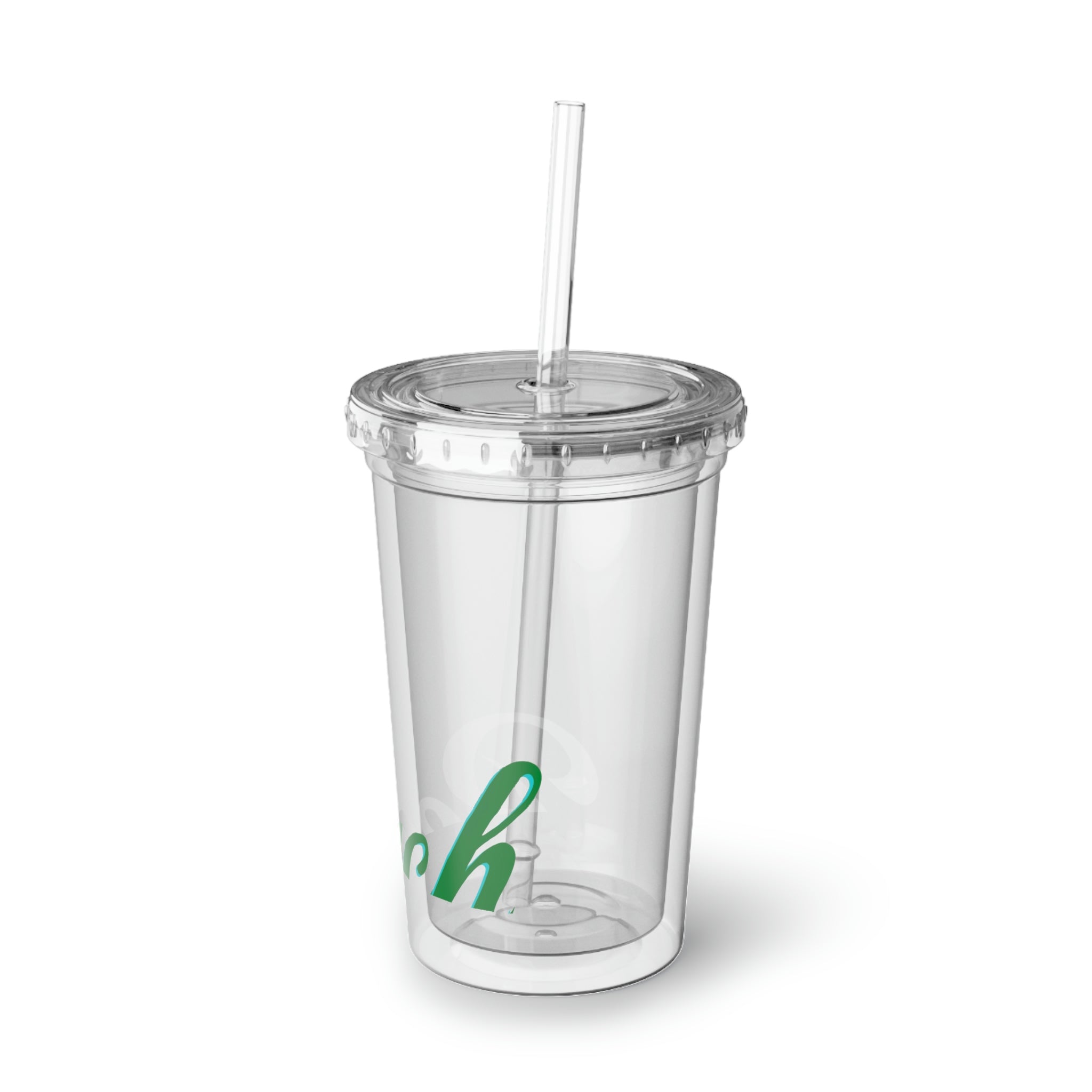 Beach Suave Acrylic Cup with vibrant artwork, double-wall insulation, and a straw, perfect for hot and cold beverages.