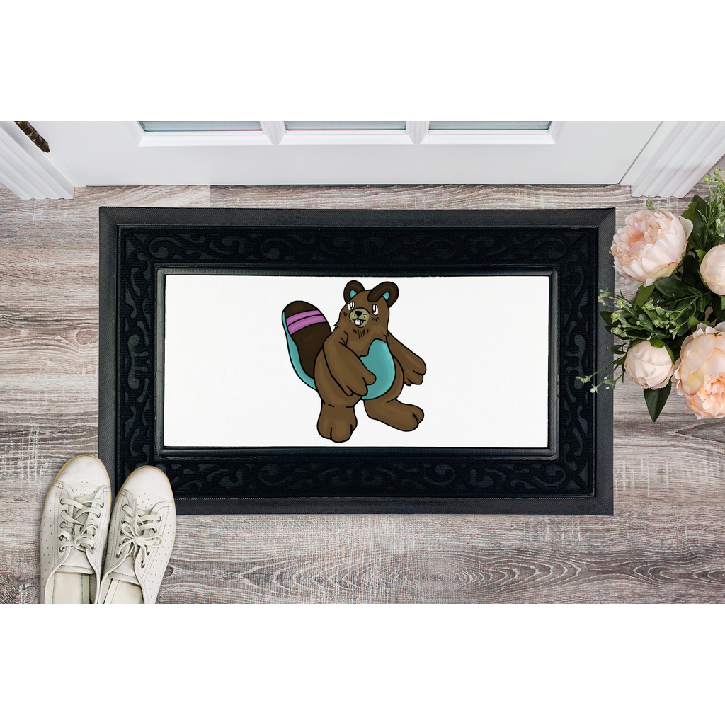 Beachu Sublimation Heavy Duty Door Mat with a removable fabric center and stylish brush border, perfect for customization.