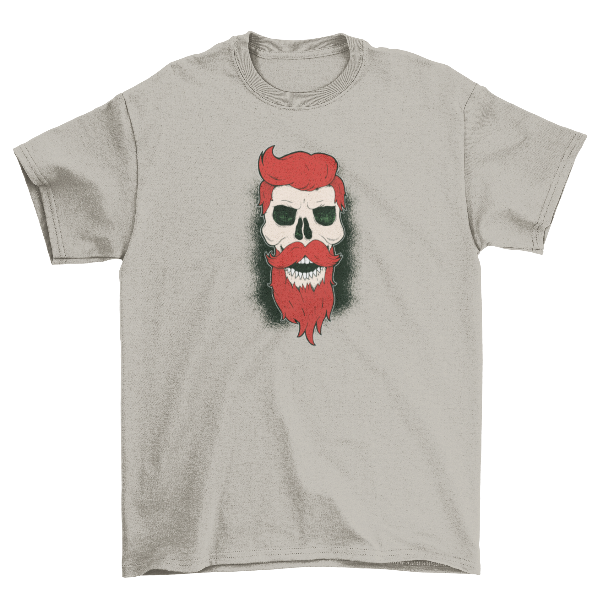 Bearded Skull Graphic T-shirt featuring a detailed skull design with hair and beard, perfect for edgy fashion lovers.