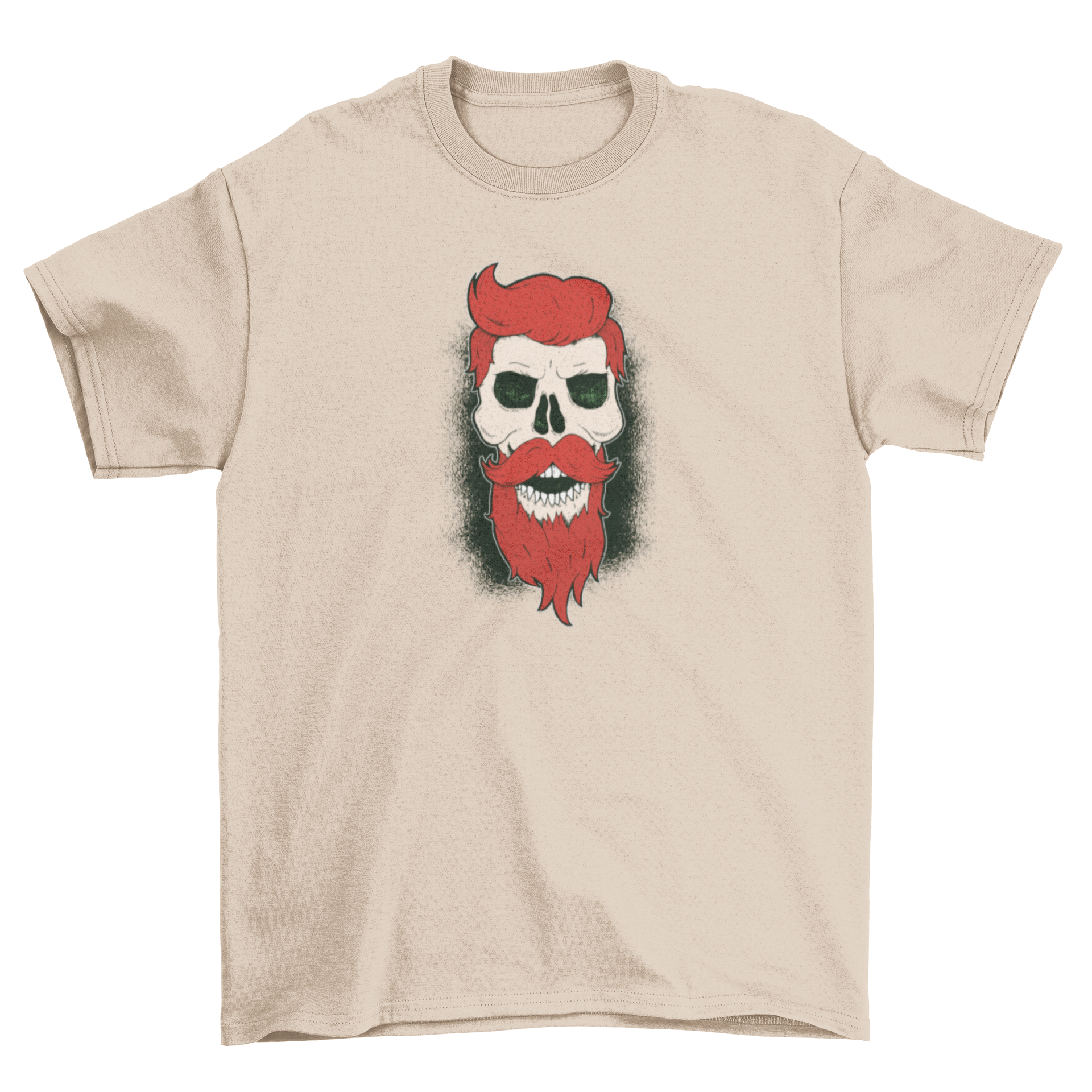 Bearded Skull Graphic T-shirt featuring a detailed skull design with hair and beard, perfect for edgy fashion lovers.