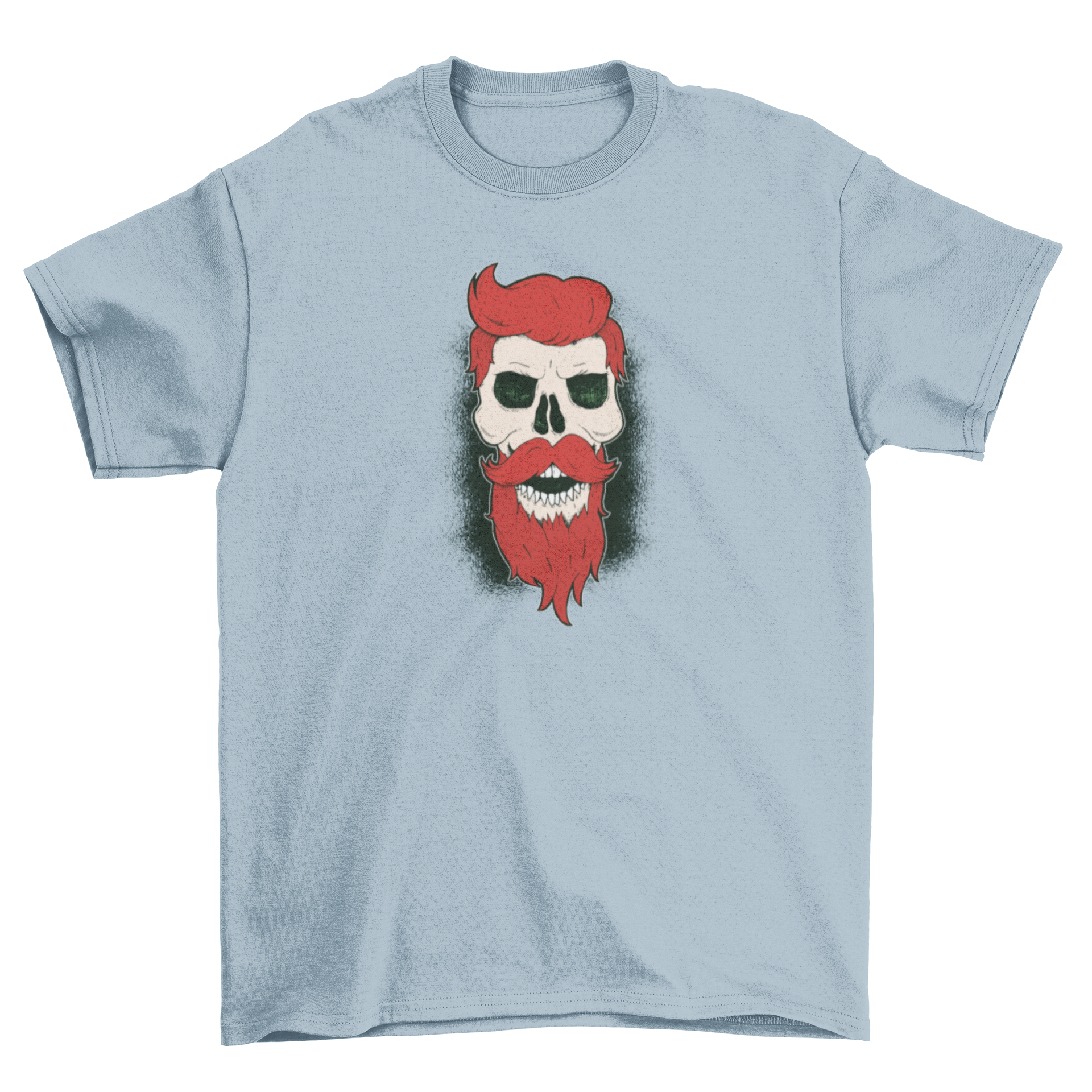 Bearded Skull Graphic T-shirt featuring a detailed skull design with hair and beard, perfect for edgy fashion lovers.