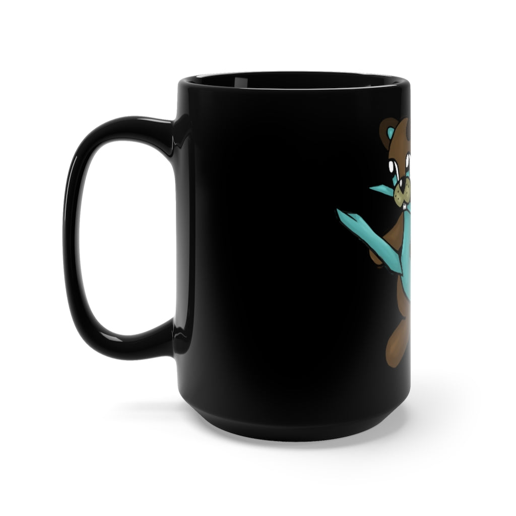 Beatrice Black Mug 15oz, a stylish black ceramic mug with a C-handle, perfect for coffee and tea lovers.