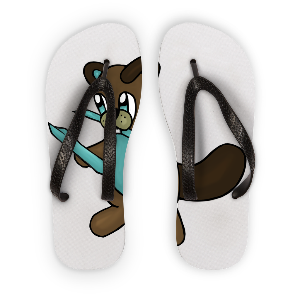 Beatrice Kids Flip Flops featuring colorful printed fabric and soft black or orange straps, perfect for summer fun.