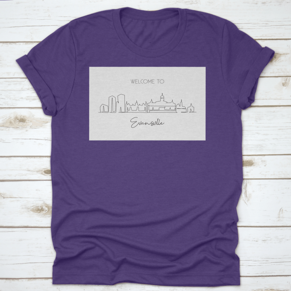 A stylish cotton t-shirt featuring a beautiful landscape design, perfect for travel enthusiasts.