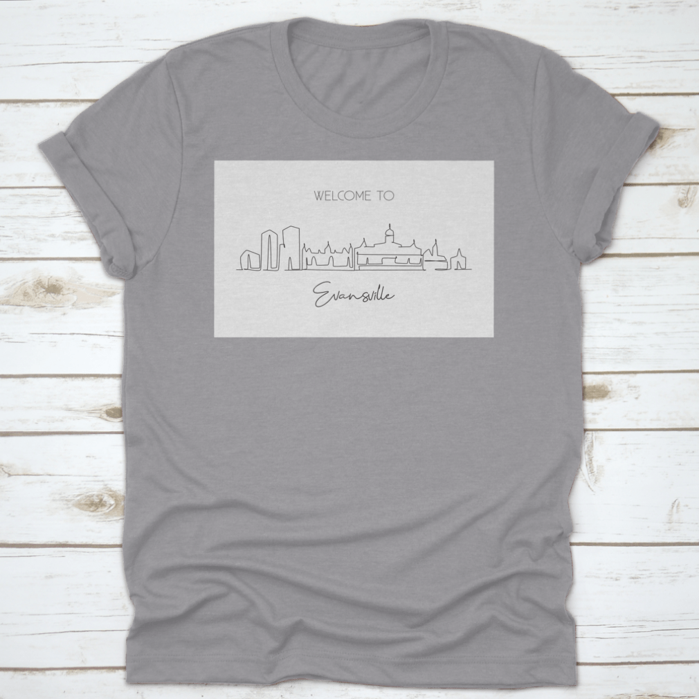 A stylish cotton t-shirt featuring a beautiful landscape design, perfect for travel enthusiasts.